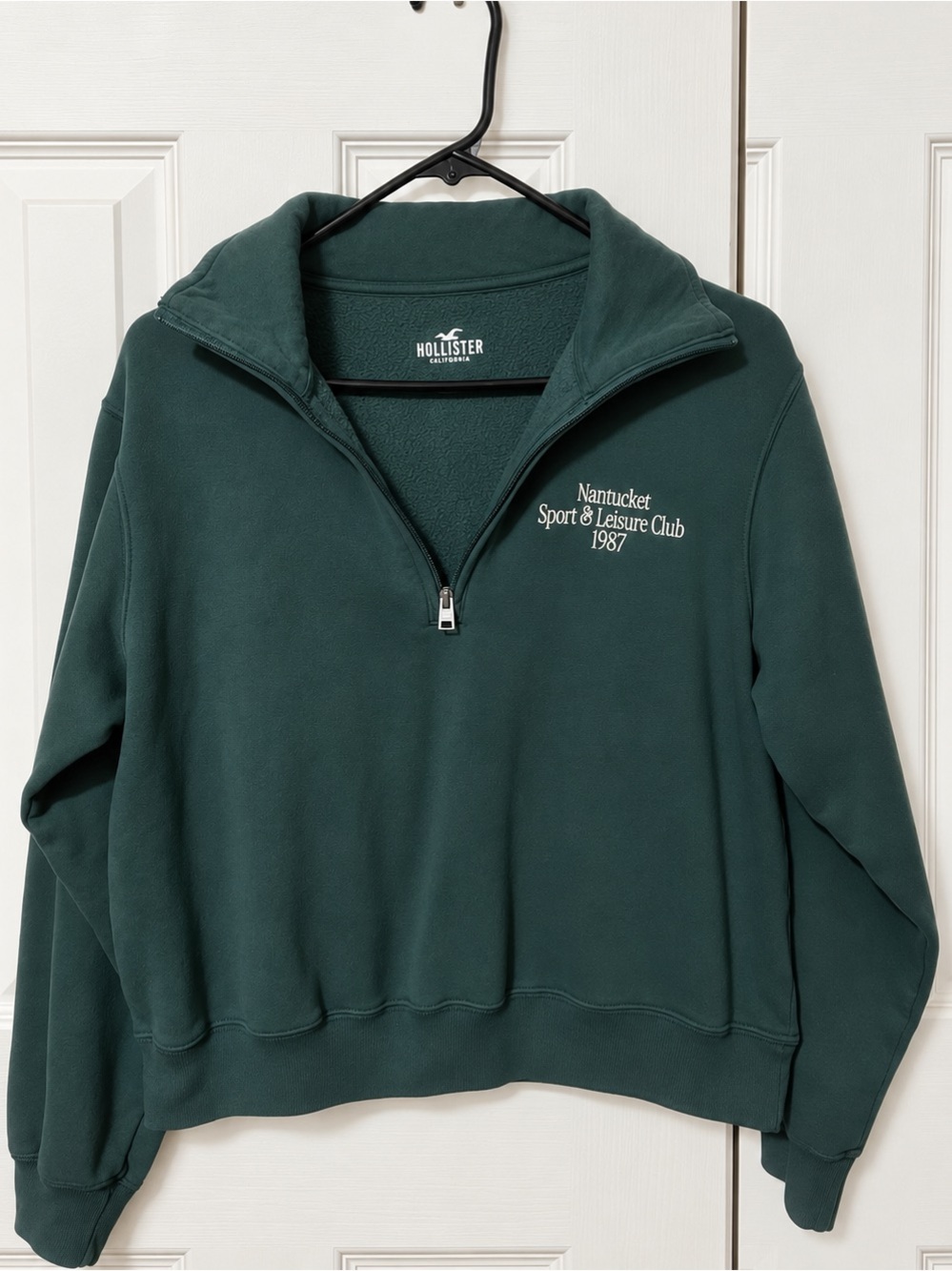 Hollister Nantucket Sport & Leisure Club Green Quarter Zip XS